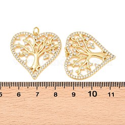 Brass Micro Pave Clear Cubic Zirconia Pendants&nbsp;KK-C166-03G