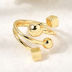 Brass Cuff Open Rings&nbsp;RJEW-D345-01G
