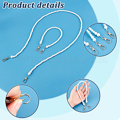 4Pcs 2 Style Plastic Imitation Pearl Bead Bag Straps&nbsp;FIND-PH0008-20