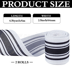 Vertical Stripes Pattern Polyester Ribbon&nbsp;OCOR-WH0078-415