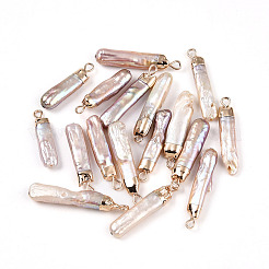 Electroplated Natural Keshi Pearl Pendants&nbsp;PEAR-S012-83