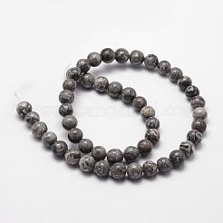 Natural Map Stone/Picasso Stone/Picasso Jasper Bead Strands&nbsp;G-D840-60-8mm