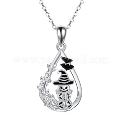 Halloween Alloy Enamel Teardrop with Pumpkin Pendant Necklaces&nbsp;WG58090-01
