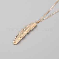 Alloy Leaf Pendant Double Layer Necklace for Women&nbsp;NJEW-WH0020-12KCG-B