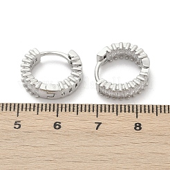 Brass Micro Pave Cubic Zirconia Hoop Earrings&nbsp;EJEW-M082-11P