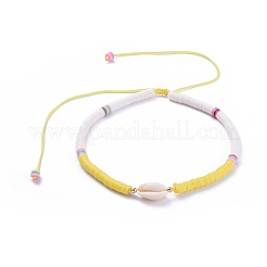 Handmade Polymer Clay Heishi Beads Braided Beaded Necklaces&nbsp;NJEW-JN02724