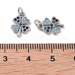 Clover Brass Micro Pave Cubic Zirconia Charms&nbsp;KK-B102-04P
