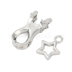 Brass Micro Pave Clear Cubic Zirconia Interlocking Clasps&nbsp;KK-U059-01P