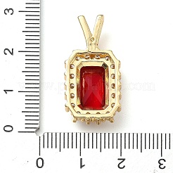 Rack Plating Brass Glass Pendants&nbsp;KK-D535-02G