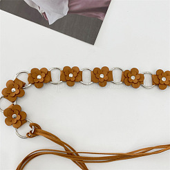 Imitation Leather Flower Brass Ring Link Chain Waist Belly Chains Belts for Women&nbsp;FS-WGFA8EA-03