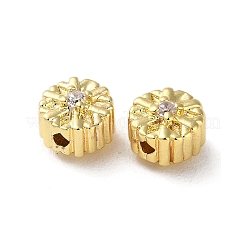 Brass Micro Pave Clear Cubic Zirconia Beads&nbsp;KK-P256-12G