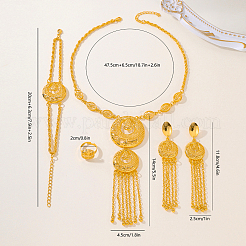 Middle Eastern Style Alloy Round Tassels Bracelets & Earrings & Necklaces & Rings Sets for Women&nbsp;DG1111
