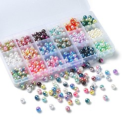 540Pcs 18 Style Rainbow ABS Plastic & Acrylic Imitated Pearl Beads&nbsp;DIY-YW0008-08