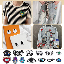 1 Bag Eye Polyester with Rayon Embroidery Iron on/Sew on Patches&nbsp;PATC-PH0001-47