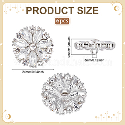 6Pcs 1-Hole Zinc Alloy Shank Buttons&nbsp;BUTT-PH0001-52G-03