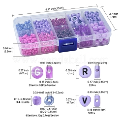 DIY Flat Round & Heart Acrylic & Glass Seed Beads Jewelry Making Findings Kits&nbsp;DIY-FS0006-43D