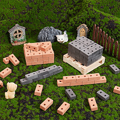 2 Colors Polymer Clay Mini Wall Bricks&nbsp;AJEW-OC0005-03B