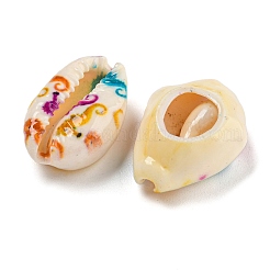 Printed Natural Shell Beads&nbsp;BSHE-G037-01B