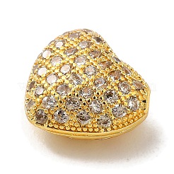 Brass Micro Pave Cubic Zirconia Beads&nbsp;KK-C072-30G