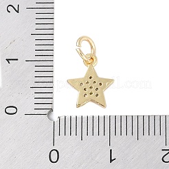 Rack Plating Brass Micro Pave Clear Cubic Zirconia Charms&nbsp;KK-Z060-08G-01