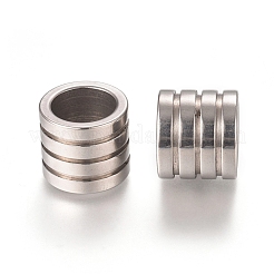 Tarnish Resistant 201 Stainless Steel Grooved Beads&nbsp;STAS-L238-009B-P