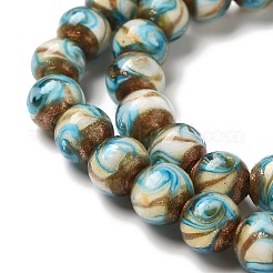 Gold Sand Lampwork Beads Strands&nbsp;LAMP-E036-06D