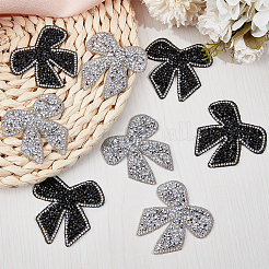 8Pcs 2 Colors Bowknot Hotfix Rhinestone Iron on Patches Appliques&nbsp;DIY-CP0009-66