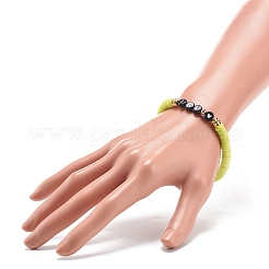 5Pcs 5 Color Polymer Clay Disc Surfer Stretch Bracelets Set&nbsp;BJEW-JB08801