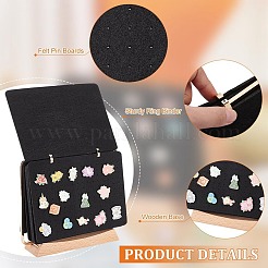 1Pc Alloy Flip Calendar Rack with Wood Base&nbsp;DIY-BC0013-90B