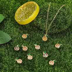 10Pcs 5 Colors Brass Micro Pave Cubic Zirconia Charms&nbsp;KK-CJ0004-08