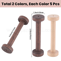 10Pcs 2 Colors Wood Sewing Embroidery Thread Spool&nbsp;WOOD-SC0002-35