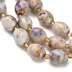 Electroplated Natural Druzy Geode Crystal Beads Strands&nbsp;G-F833-O01-01C