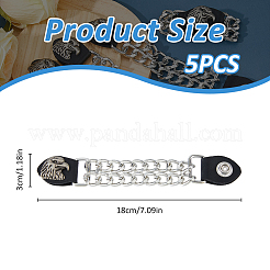 5Pcs Alloy & Imitation Leather Waistcoat Extension Chain&nbsp;FIND-FH0008-85A