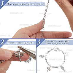 12Pcs 304 Stainless Steel Twisted Curb Chains Bracelets&nbsp;BJEW-SC0001-61P