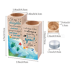 Wood Candle Holder&nbsp;AJEW-WH0268-004