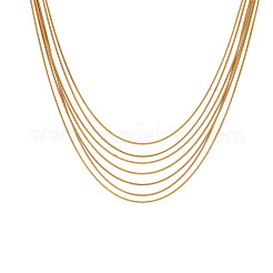 304 Stainless Steel Multi Layered Snake Chain Necklaces&nbsp;WG2F5E7-01