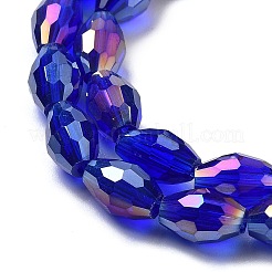 Transparent Electroplate Glass Beads Strands&nbsp;EGLA-A037-T6x8mm-B03