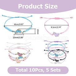 10Pcs 5 Sets 5 Styles Stainless Steel Enamel Link Bracelets&nbsp;BJEW-HS0001-13
