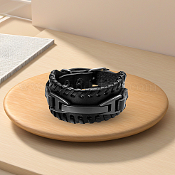 1Pc Imitation Leather Cord Bracelets for Men with Alloy Buckle&nbsp;AJEW-GF0011-49B