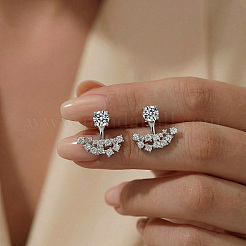 925 Sterling Silver Pave Moissanite Stud Earrings for Women&nbsp;XF0952