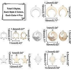 40Pcs 5 Style Brass Link Connectors&nbsp;KK-FH0002-21