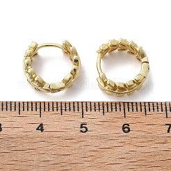 Clear Cubic Zirconia Leaf Hoop Earrings&nbsp;EJEW-B013-01