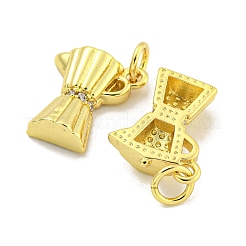 Rack Plating Brass Micro Pave Clear Cubic Zirconia Pendants&nbsp;KK-B091-36G