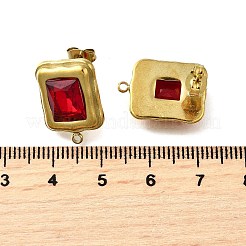 304 Stainless Steel Cubic Zirconia Stud Earring Findings&nbsp;STAS-B087-07A-G