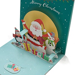 Square 3D Santa Claus Pop Up Paper Greeting Card&nbsp;AJEW-P124-B03