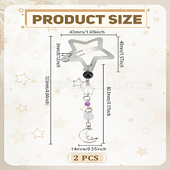 2Pcs Star Alloy & Acrylic & Iron Snap Hair Clips&nbsp;PHAR-LP0001-03
