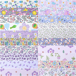 Flower Pattern Cotton Quilting Stripss Fabric&nbsp;DIY-WH20048-013A