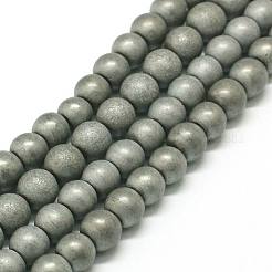 Non-magnetic Synthetic Hematite Beads Strands&nbsp;G-K015-6mm-02F