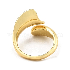 Leaf Shape Rack Plating Brass Open Cuff Rings&nbsp;RJEW-G294-02G