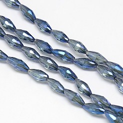 Electroplate Crystal Glass Rice Beads Strands&nbsp;EGLA-F042-A07